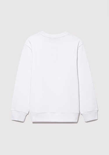  Mavi Kırmızı Miav Baskılı Beyaz Çocuk Sweatshirt 6610031-602