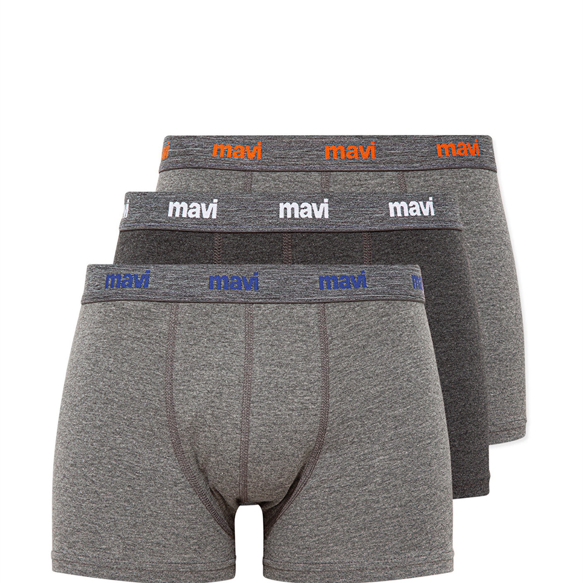 Mavi 3lü Gri Basic Boxer Seti 0911407-23854