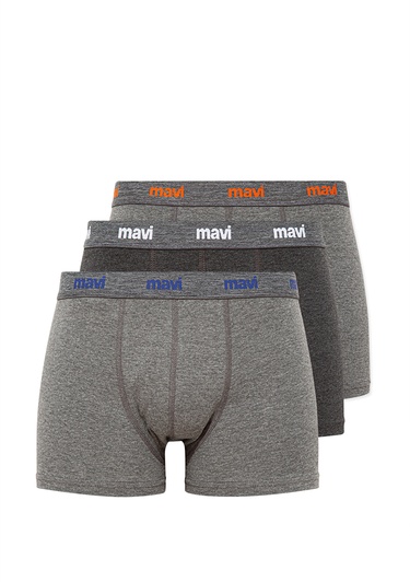  Mavi 3lü Gri Basic Boxer Seti 0911407-23854