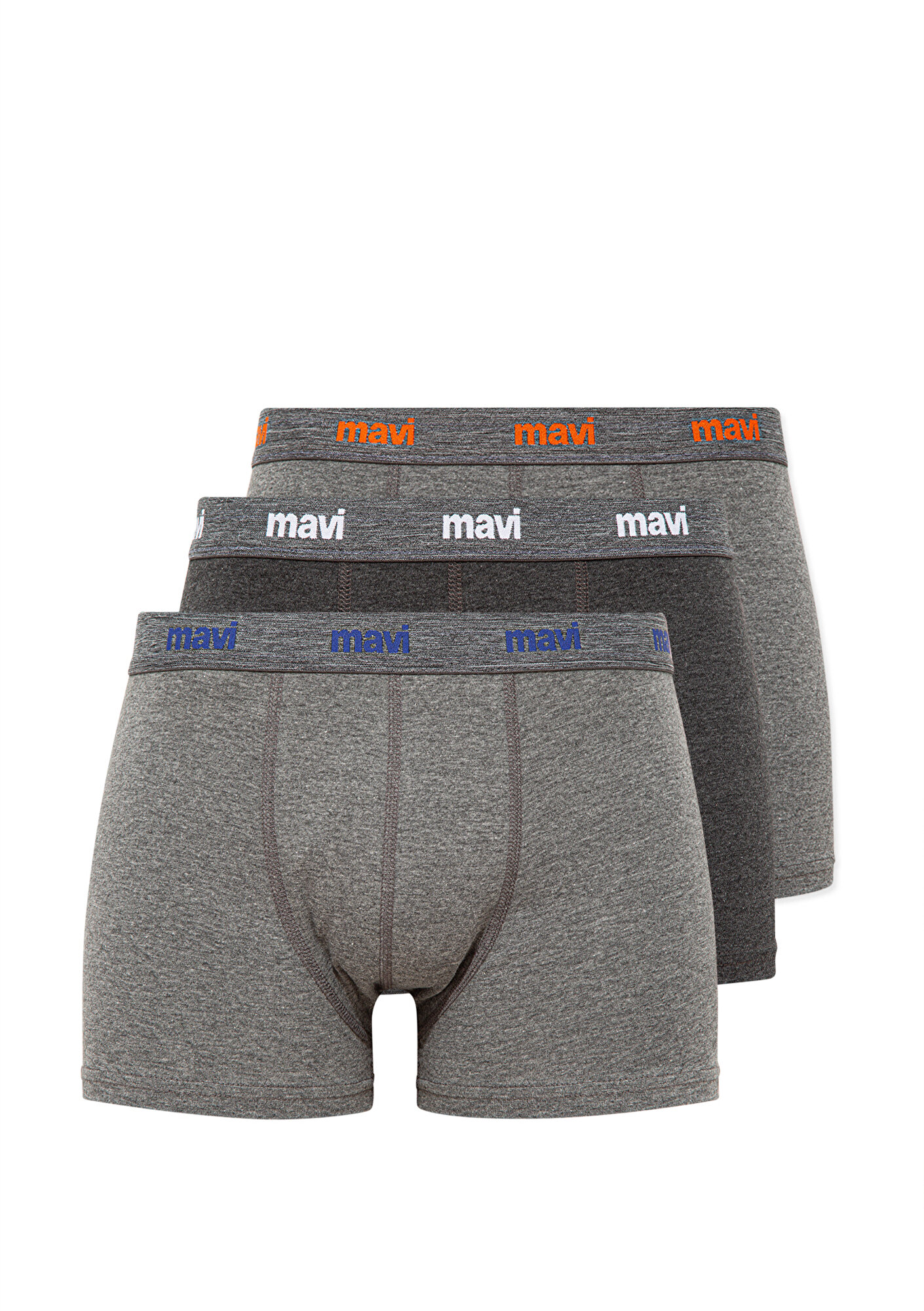  Mavi 3lü Gri Basic Boxer Seti 0911407-23854