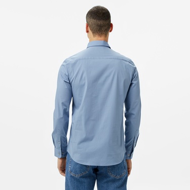  Calvin Klein Poplin Stretch Slim Erkek Lacivert Gömlek