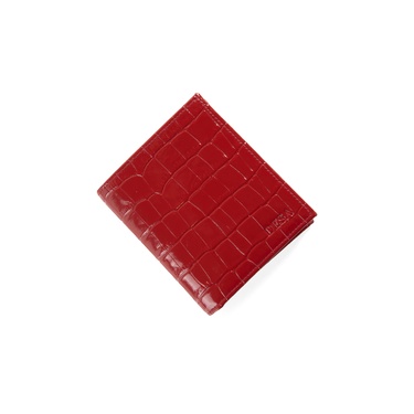  Linoa Kırmızı Kadın Kroko Baskılı Deri Cüzdan