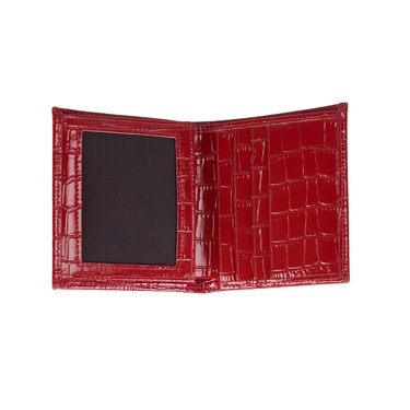  Linoa Kırmızı Kadın Kroko Baskılı Deri Cüzdan