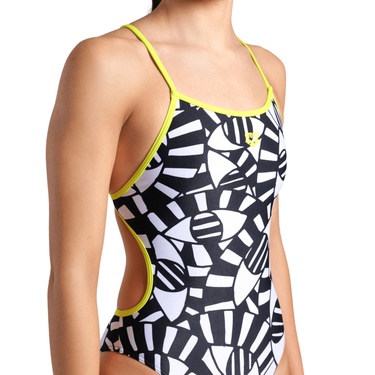  Open Your Eyes Swimsuit Lace Back Kadın Siyah Yüzücü Mayosu 008158503