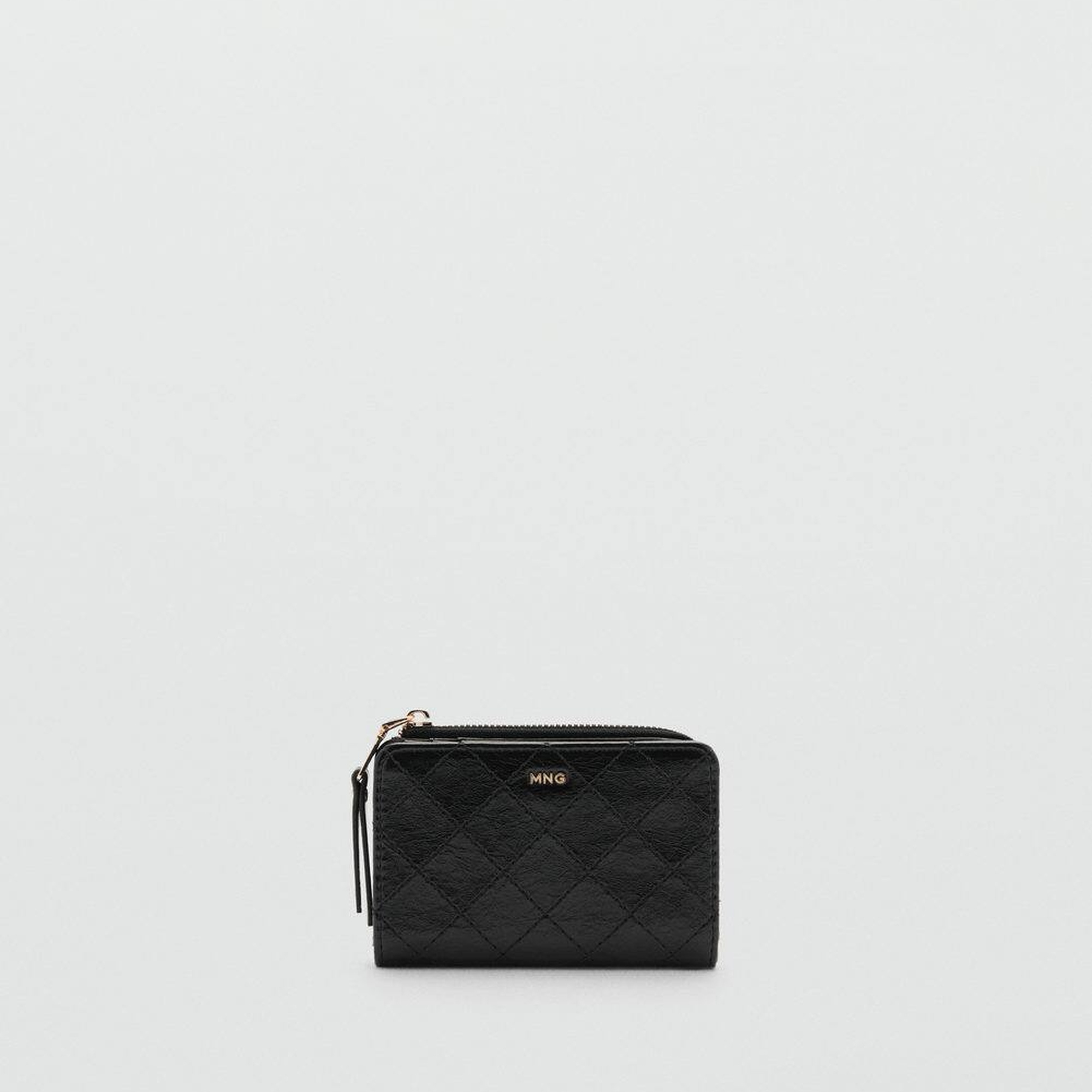 Mango Kadın Dekoratif Dikişli Cüzdan Siyah