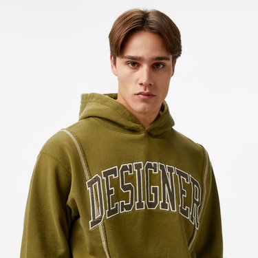  Market Designer Split Erkek Haki Sweatshirt