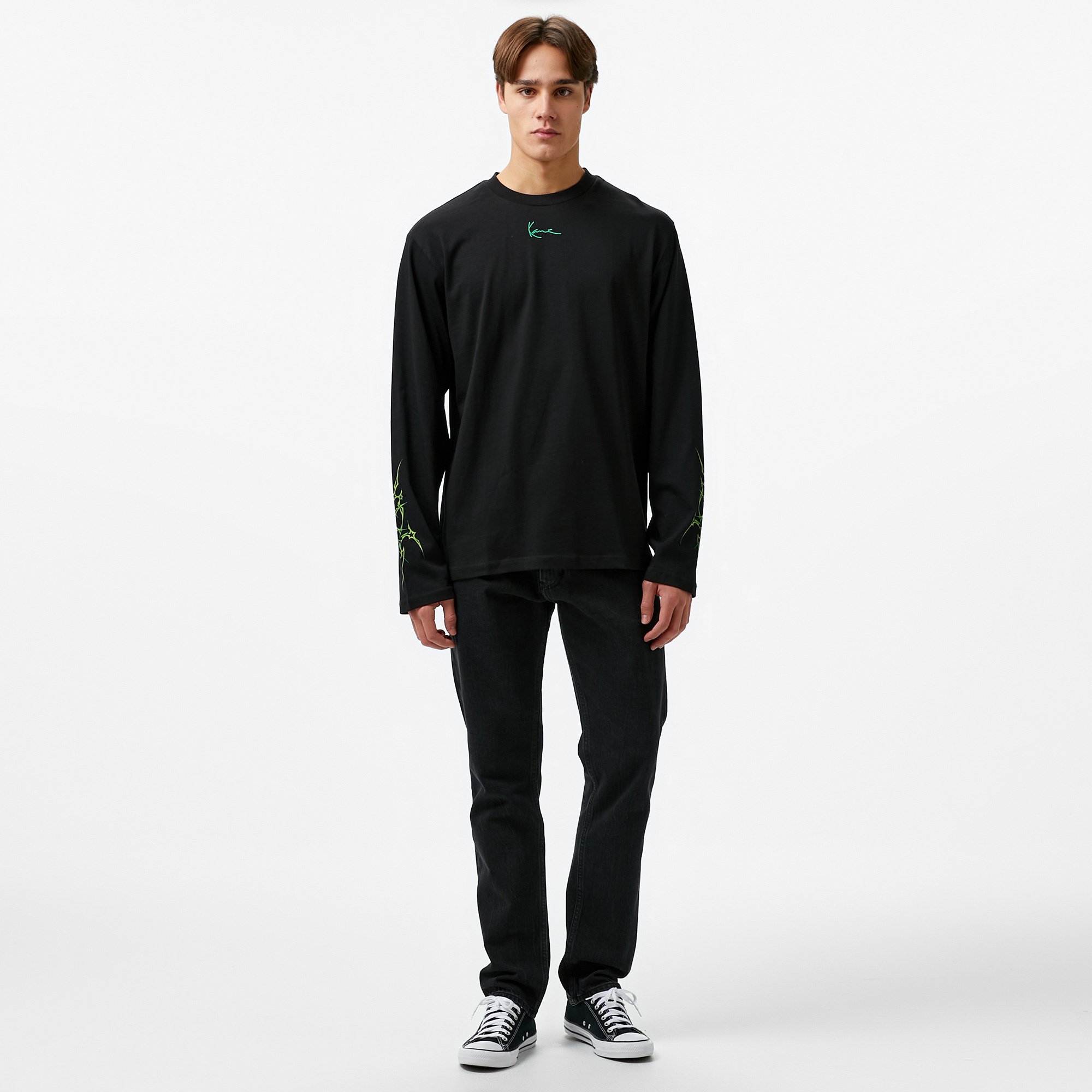 Karl Kani Small Signature Tribal Uzun Kollu Erkek Siyah T-Shirt