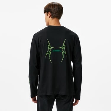  Karl Kani Small Signature Tribal Uzun Kollu Erkek Siyah T-Shirt