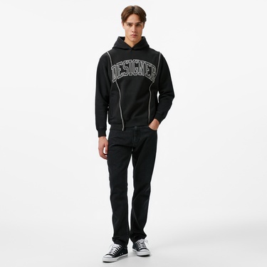  Market Designer Split Erkek Siyah Sweatshirt