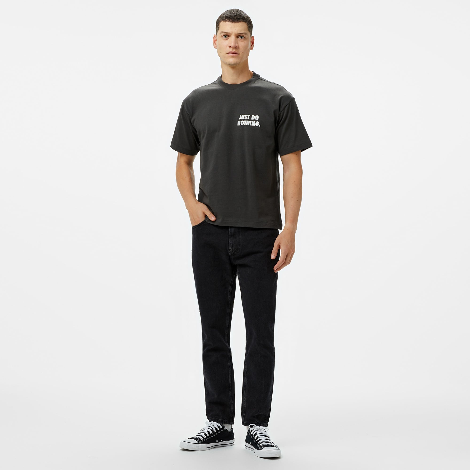 Market Just Do Nothing Fall Erkek Siyah T-Shirt