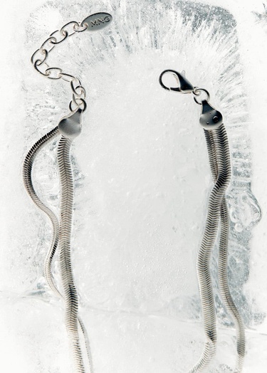  Mango Kadın Çift Dokulu Kolye Gümüş Rengi