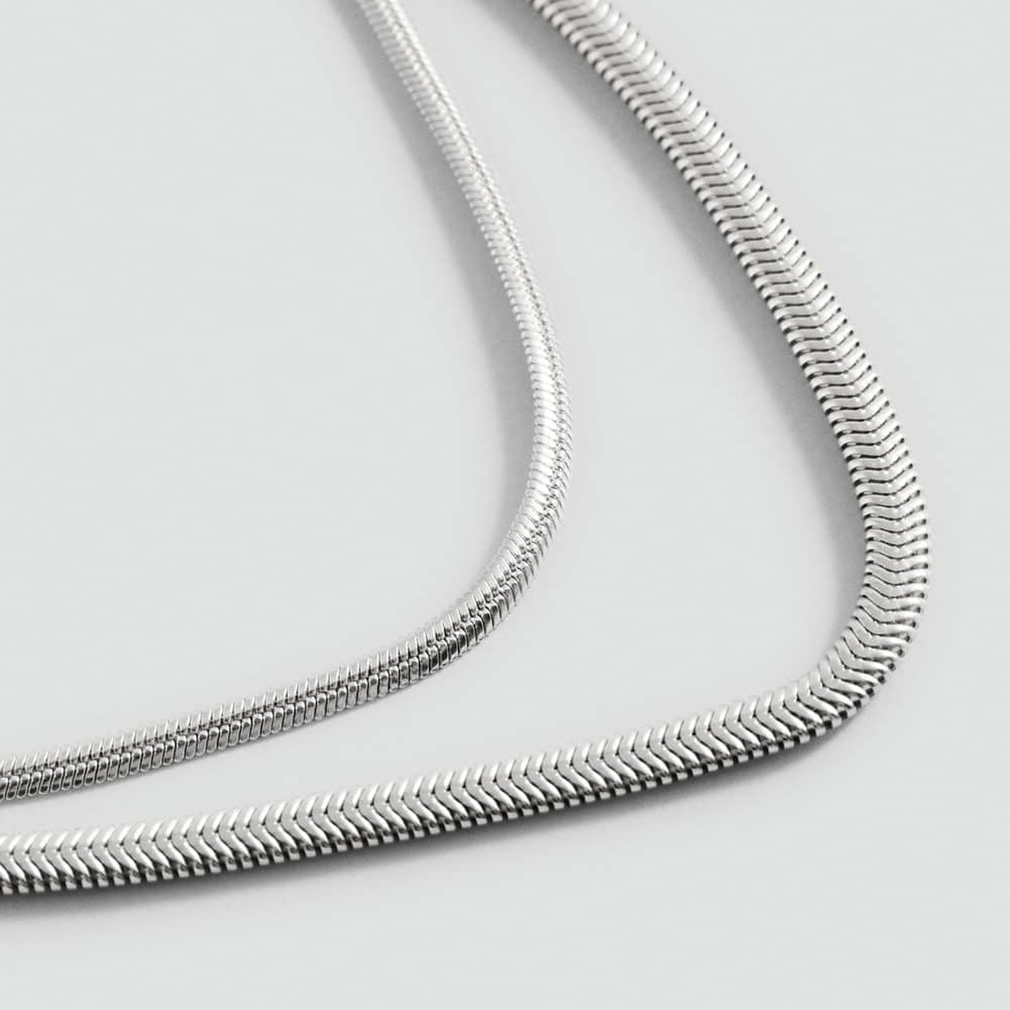 Mango Kadın Çift Dokulu Kolye Gümüş Rengi