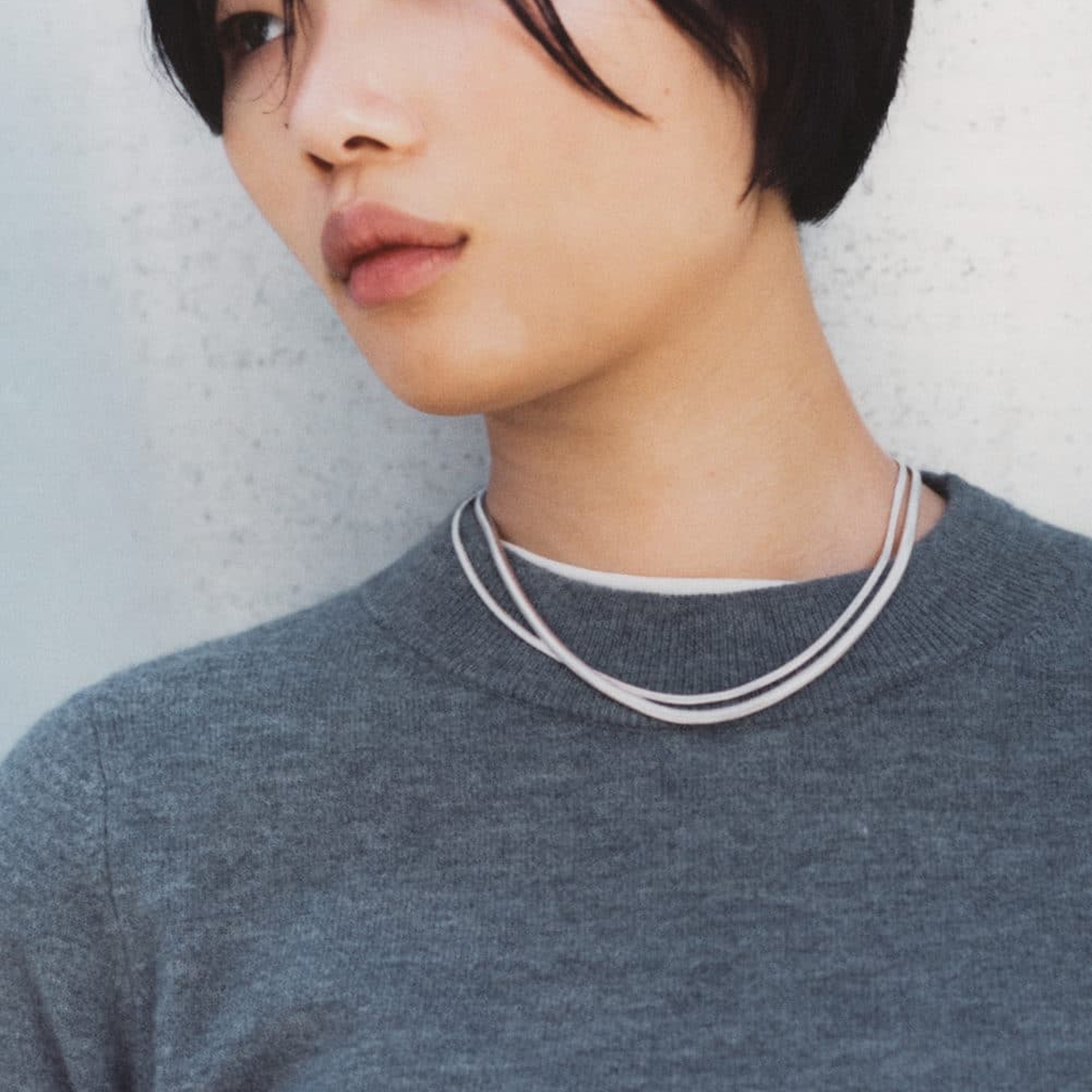 Mango Kadın Çift Dokulu Kolye Gümüş Rengi