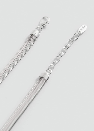  Mango Kadın Çift Dokulu Kolye Gümüş Rengi