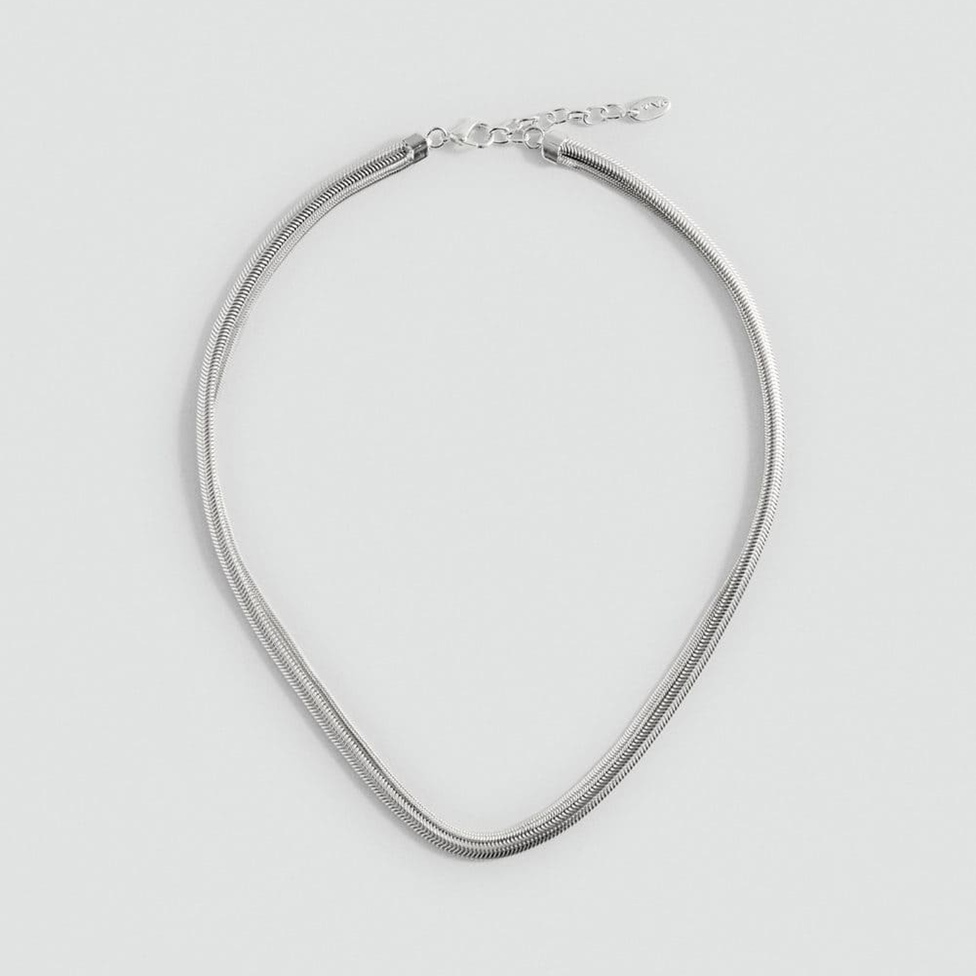 Mango Kadın Çift Dokulu Kolye Gümüş Rengi