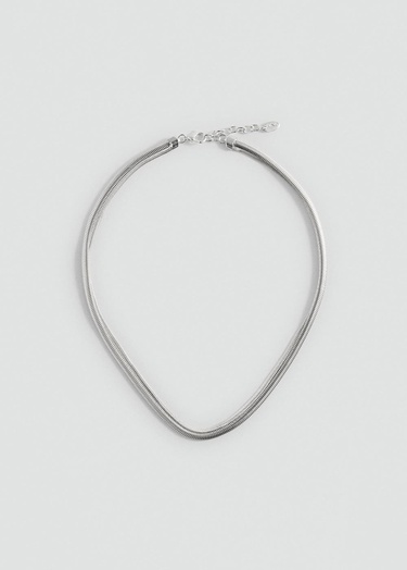  Mango Kadın Çift Dokulu Kolye Gümüş Rengi