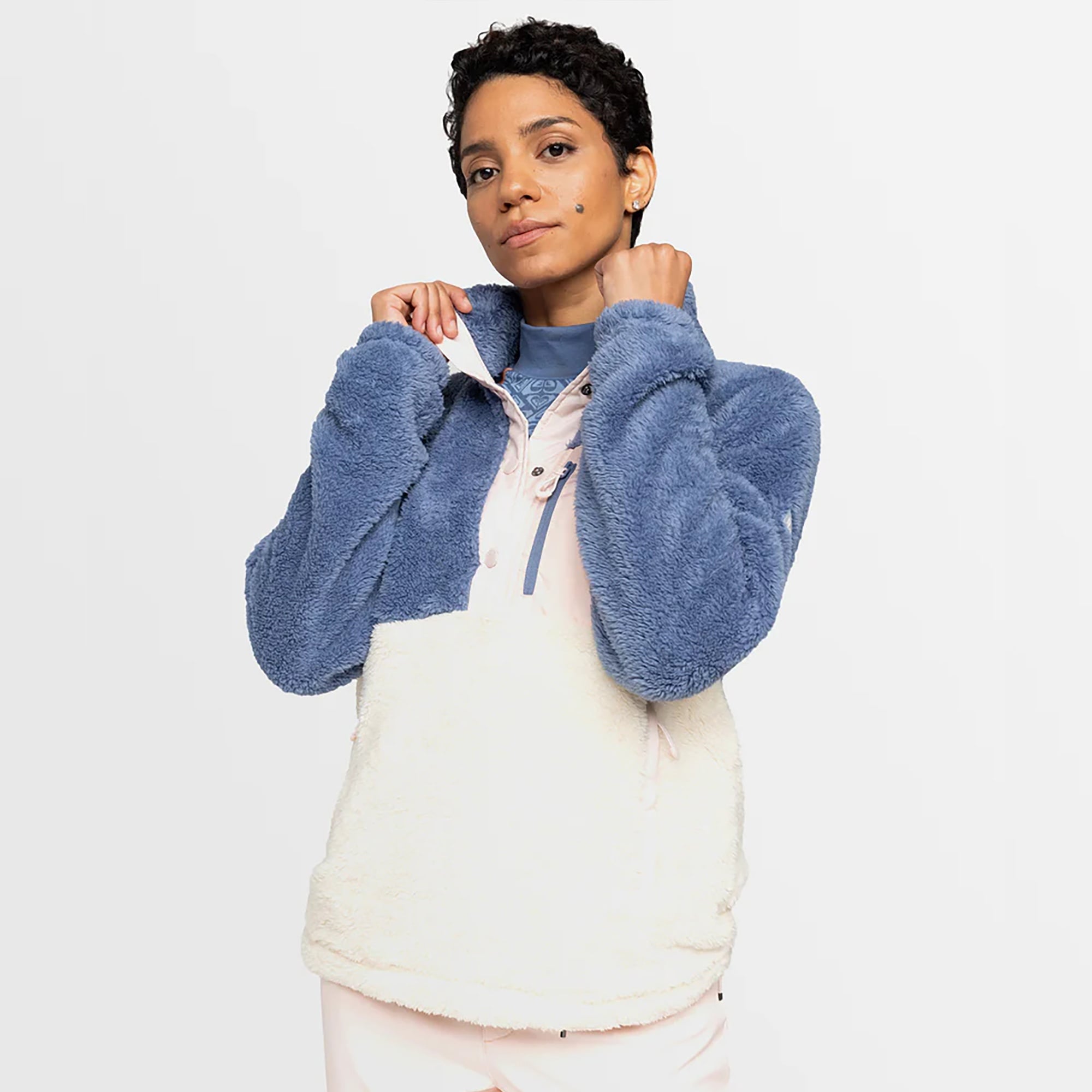 Roxy Alabama Mock Neck Kadın Mavi Polar Üst