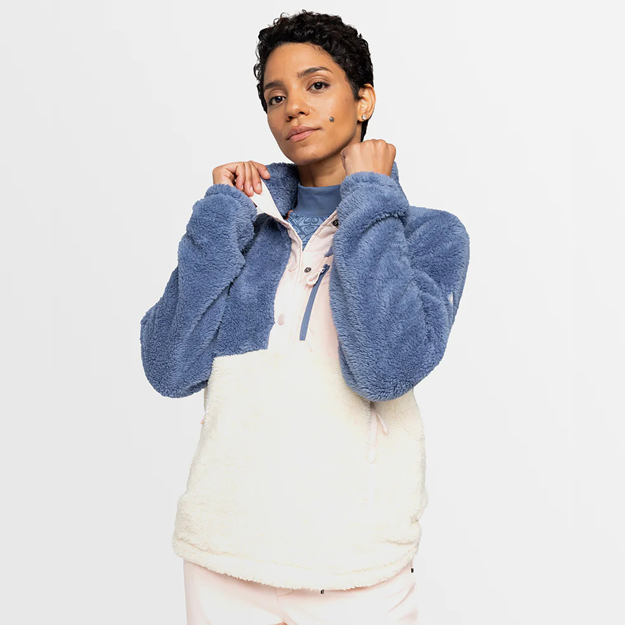  Roxy Alabama Mock Neck Kadın Mavi Polar Üst