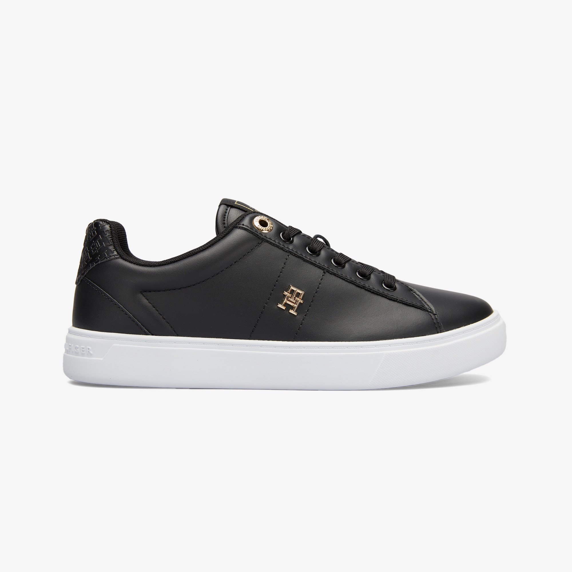 Tommy Hilfiger Elevated Essent Sneaker Monogram Kadın Siyah Spor Ayakkabı