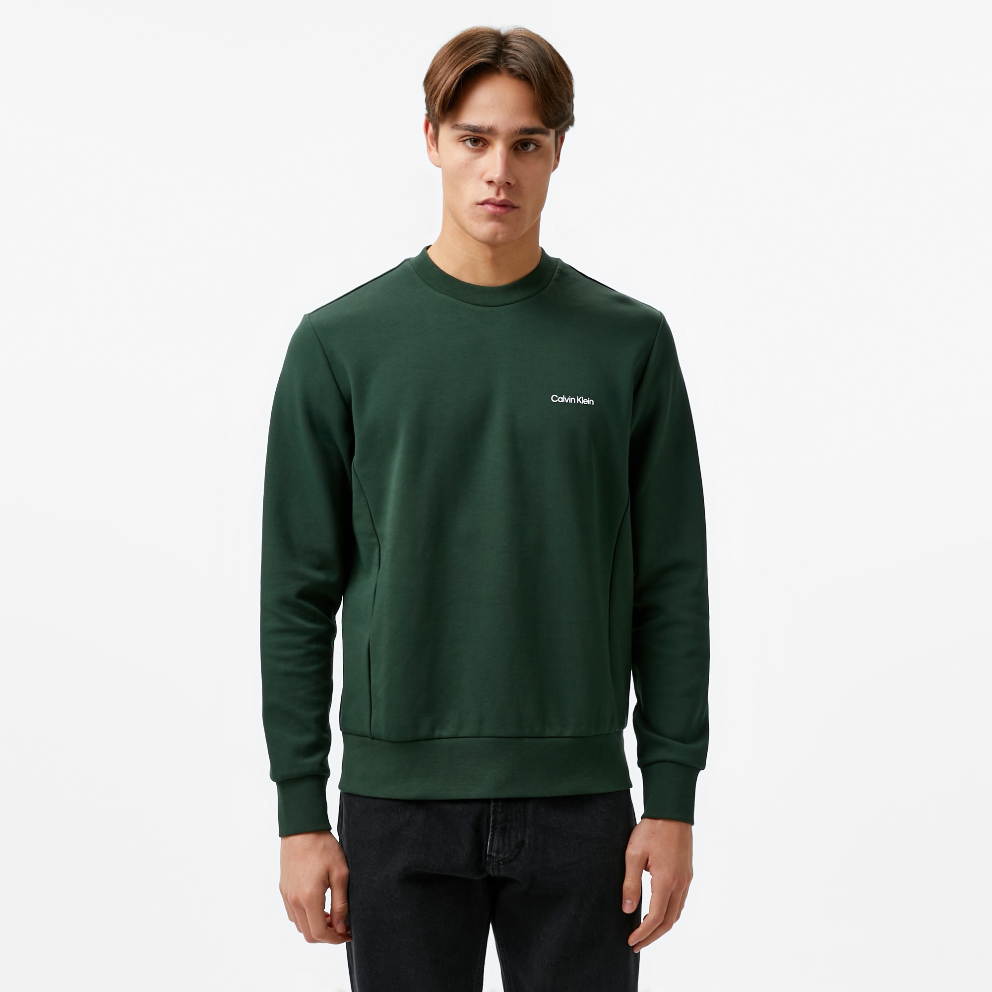 Calvin Klein Micro Logo Repreve Erkek Yeşil Sweatshirt