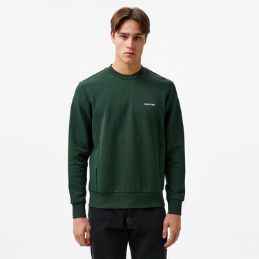 Calvin Klein Micro Logo Repreve Erkek Yeşil Sweatshirt
