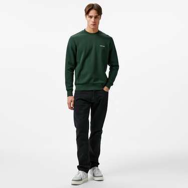  Calvin Klein Micro Logo Repreve Erkek Yeşil Sweatshirt