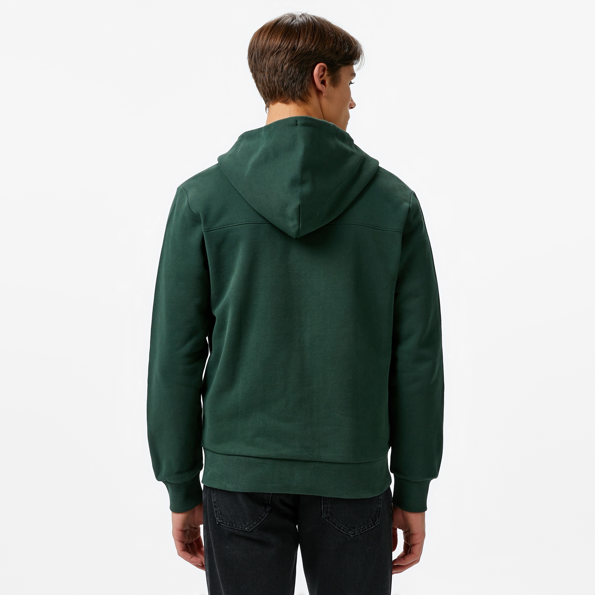 Calvin Klein Embroıdered Logo Zip Through Erkek Yeşil Hoodie