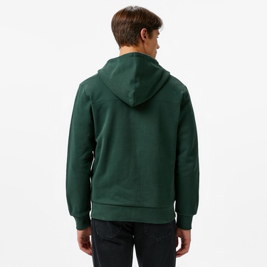  Calvin Klein Embroıdered Logo Zip Through Erkek Yeşil Hoodie