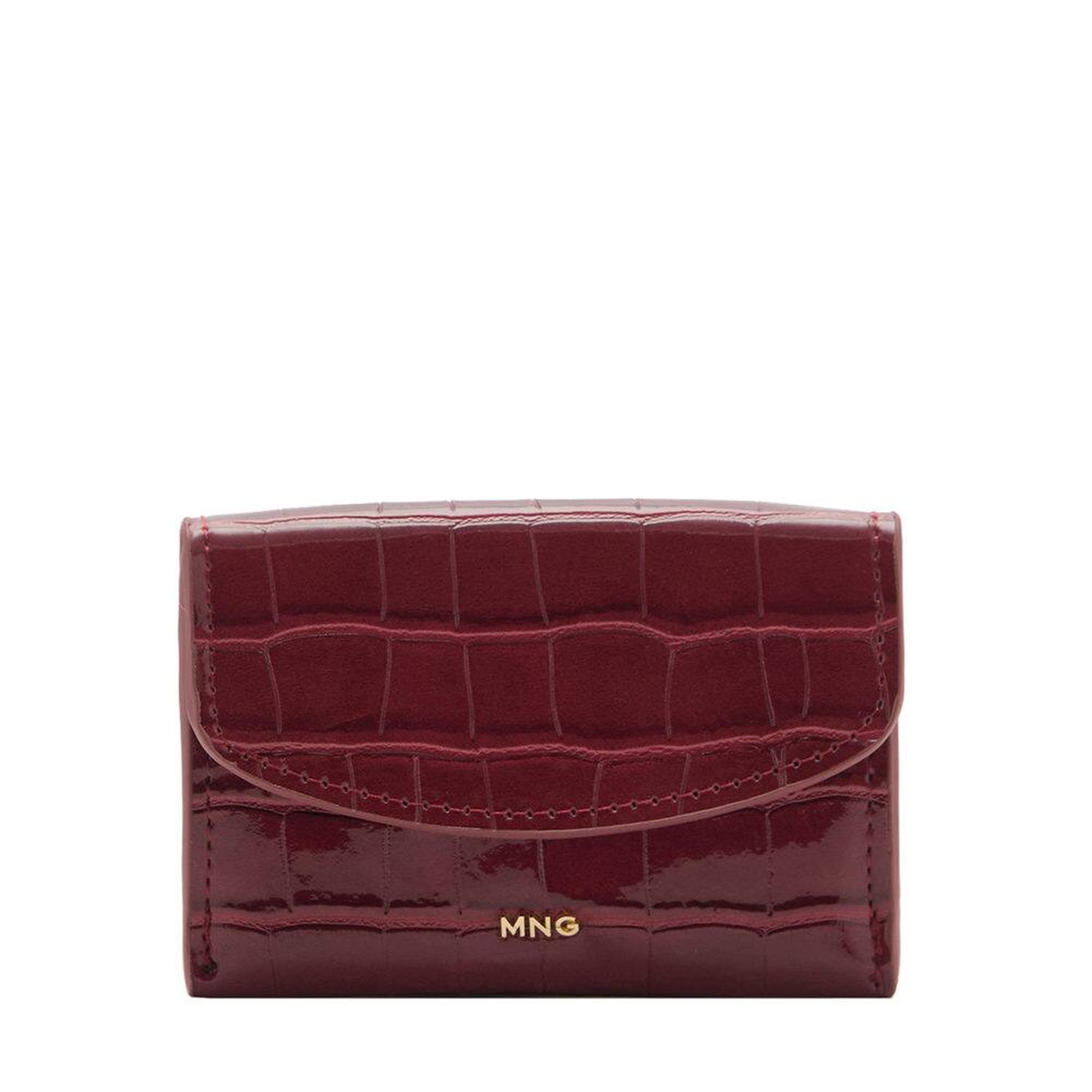 Mango Kadın Timsah Derisi Görünümlü Bozuk Para Cüzdanı Bordo
