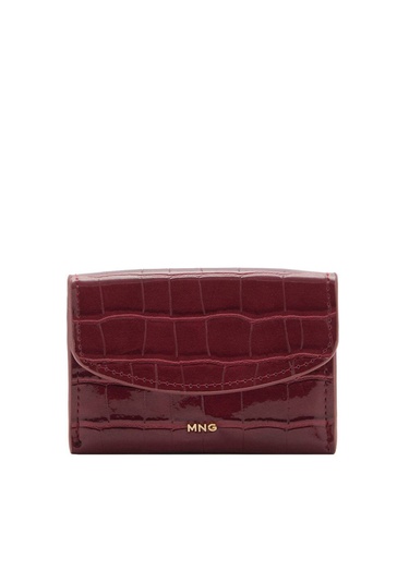  Mango Kadın Timsah Derisi Görünümlü Bozuk Para Cüzdanı Bordo
