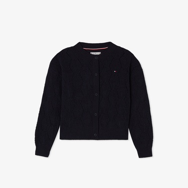  Tommy Hilfiger Chenılle Çocuk Mavi Hırka