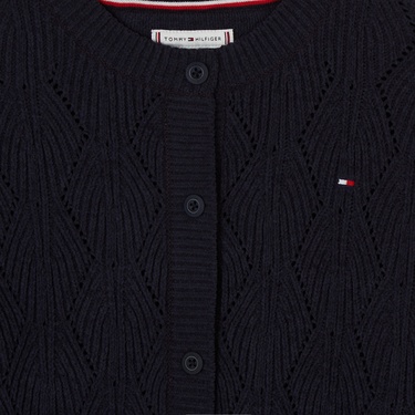  Tommy Hilfiger Chenılle Çocuk Mavi Hırka