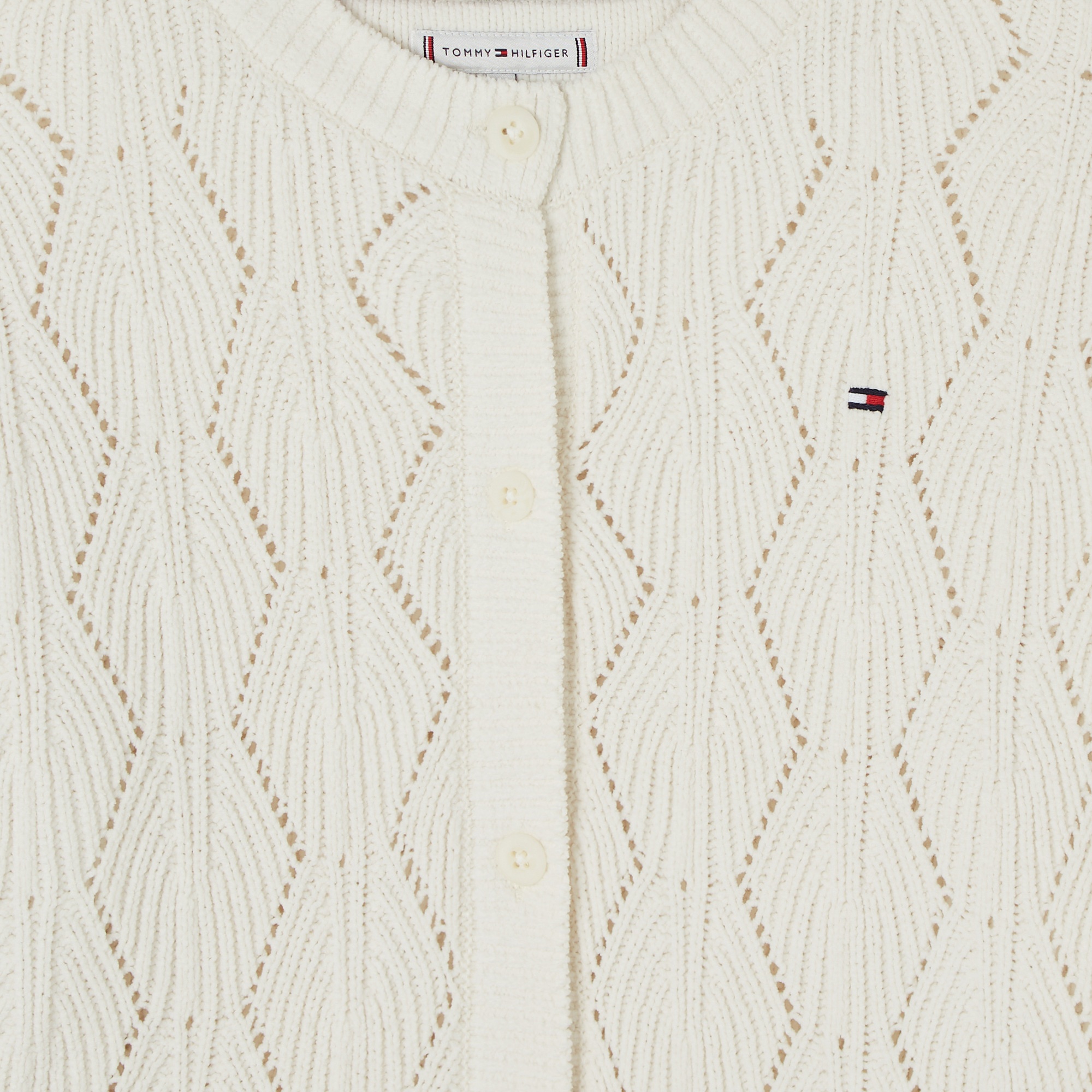Tommy Hilfiger Chenılle Çocuk Krem Hırka