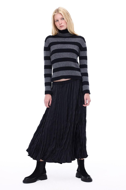  Admilas Rahat Kalıp Midi Boy Siyah Etek