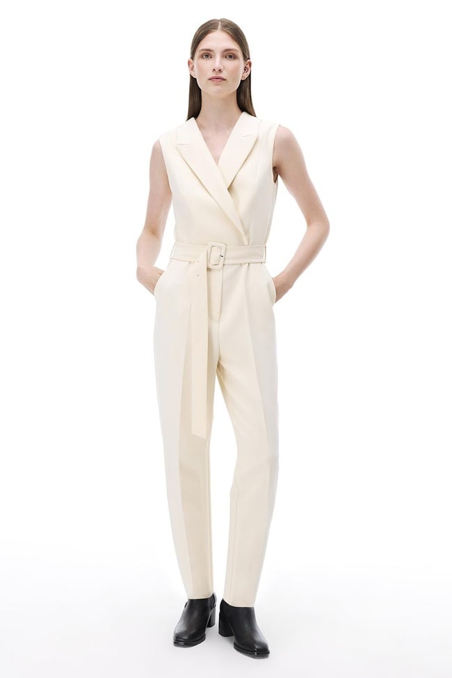  Morningstar Regular Fit Uzun Boy Sıfır Kol Erkek Yaka Acık bej Tulum