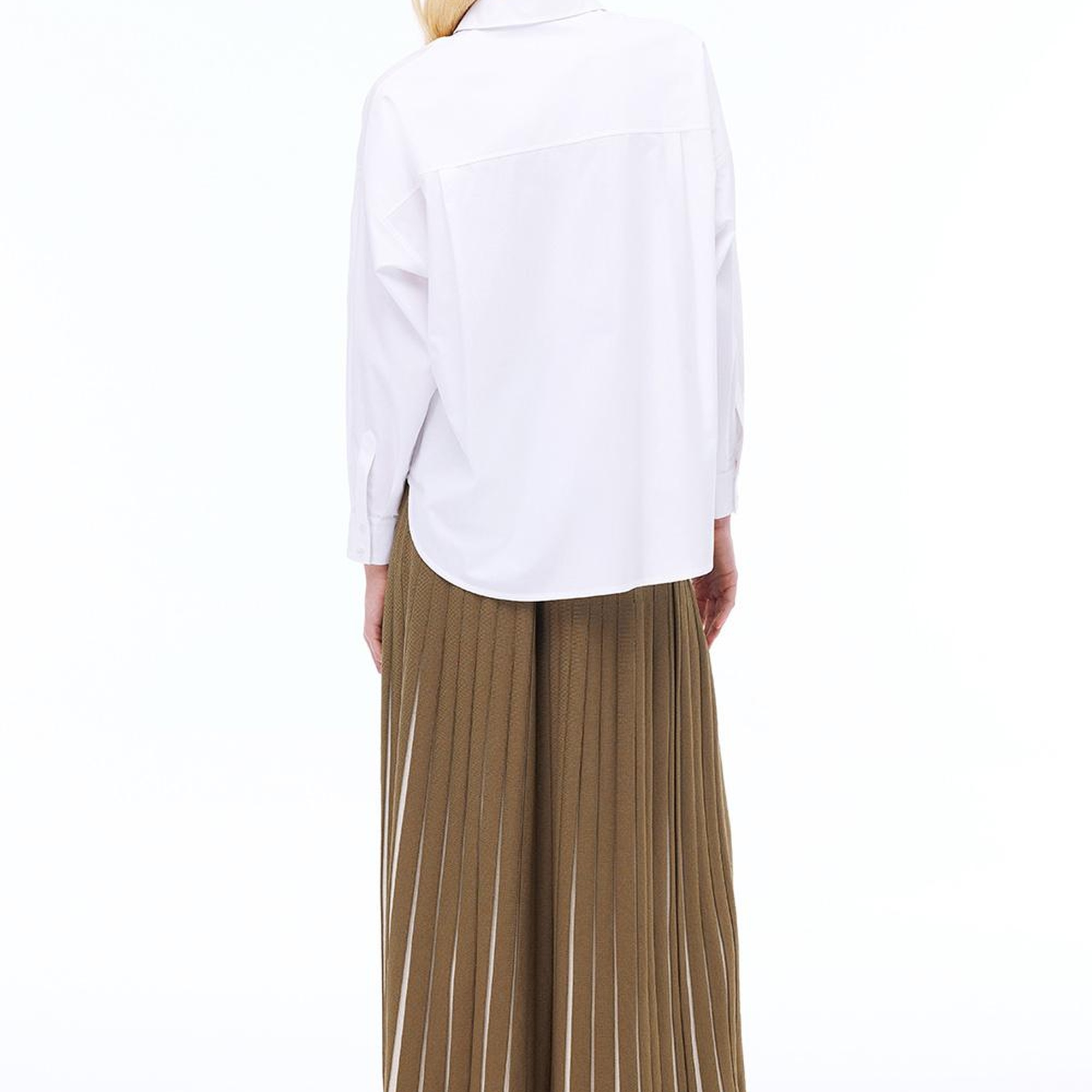 Triko Rahat Kalıp Bilek Boy Hakı Etek