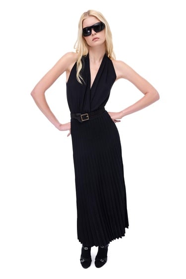  Triko Rahat Kalıp Bilek Boy Siyah Etek