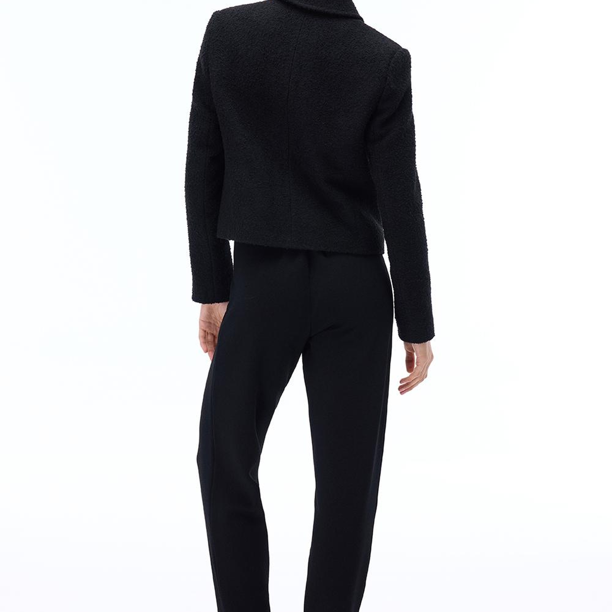 Triko Rahat Kalıp Bilek Boy Siyah Pantolon