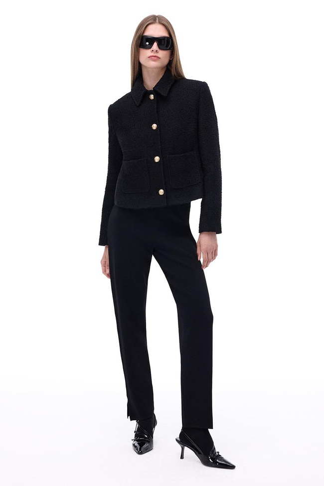  Triko Rahat Kalıp Bilek Boy Siyah Pantolon