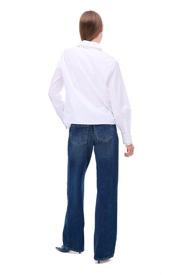  Amelias Regular Fit Standart Boy Takma Kol Gömlek Yaka Beyaz Gömlek