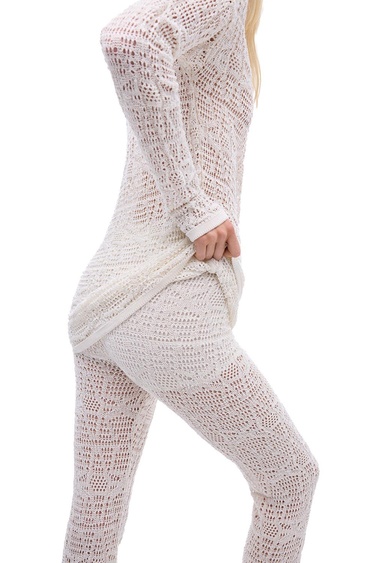  Triko Slim Fit Uzun Boy Bej Pantolon