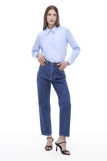  Amelias Regular Fit Standart Boy Düşük Kollu Gömlek Yaka Mavi Gömlek