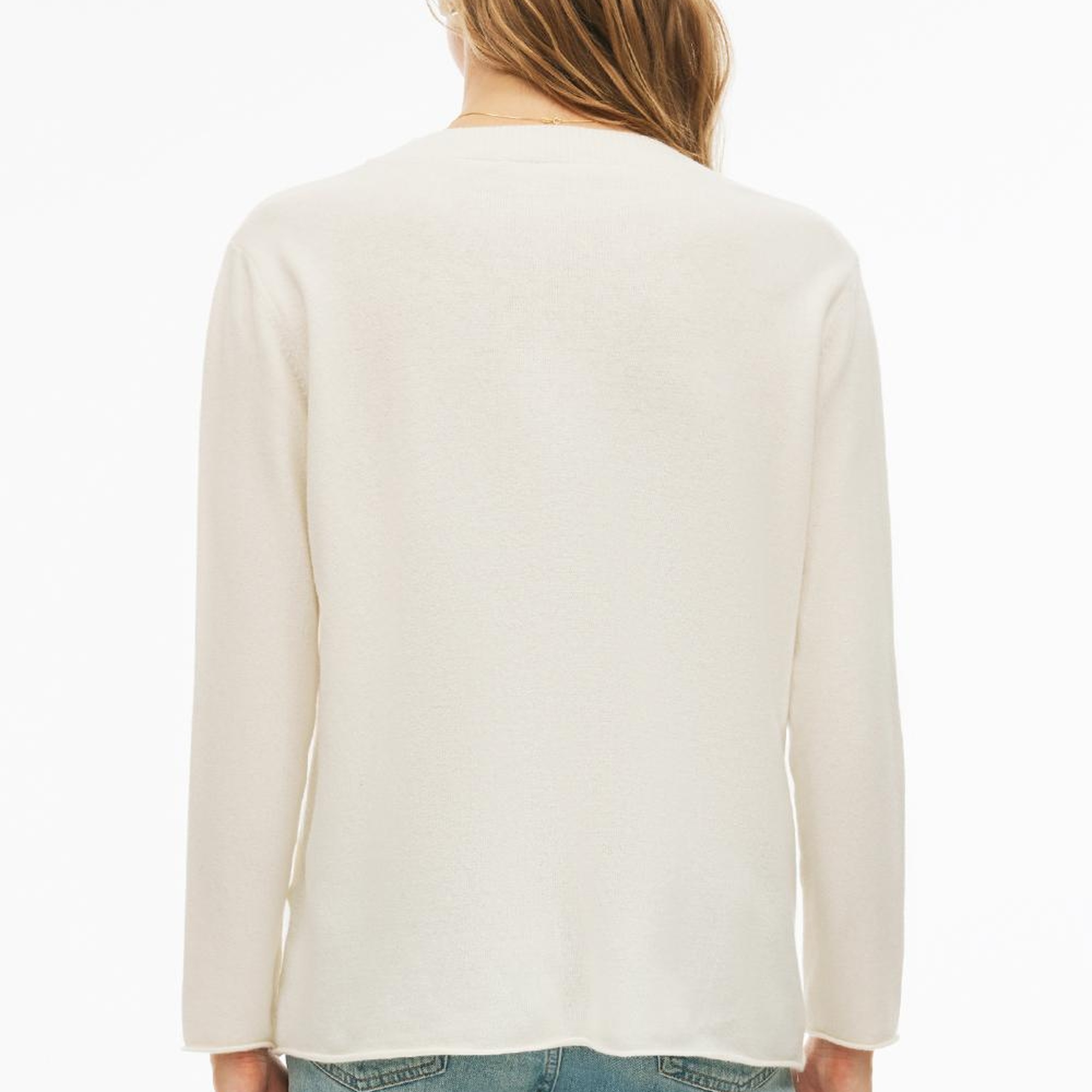 Mayra Regular Fit Standart Boy Ekru Renk Kadın Triko Bluz