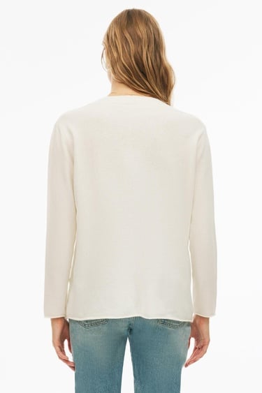  Mayra Regular Fit Standart Boy Ekru Renk Kadın Triko Bluz