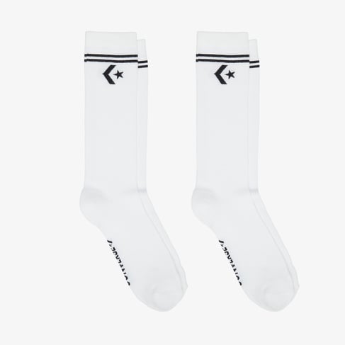  Converse Star Chevron Unisex 2'li Beyaz Uzun Çorap