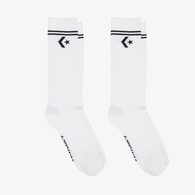  Converse Star Chevron Unisex 2'li Beyaz Uzun Çorap