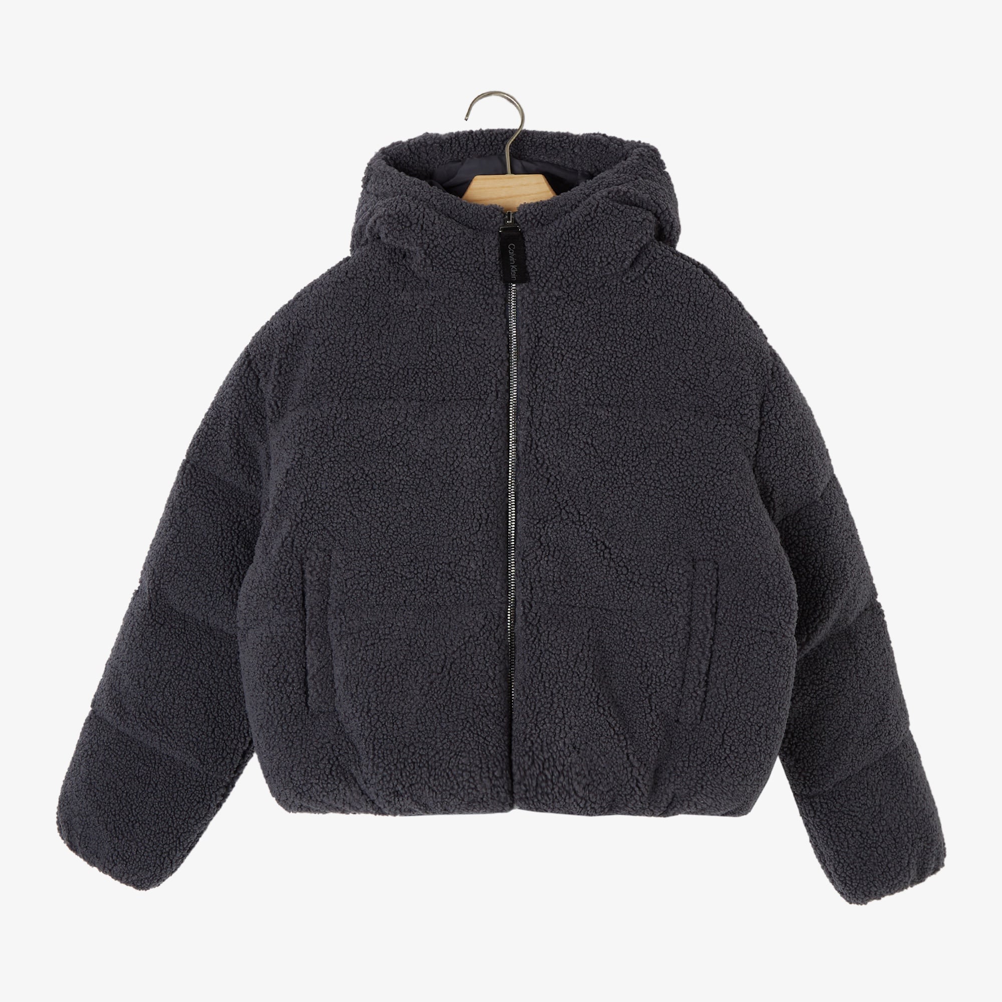 Calvin Klein Jeans Teddy Hooded Puffer Çocuk Siyah Mont