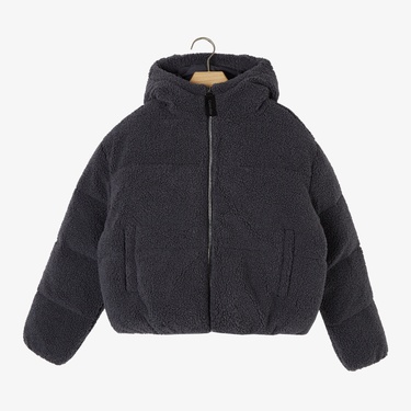  Calvin Klein Jeans Teddy Hooded Puffer Çocuk Siyah Ceket