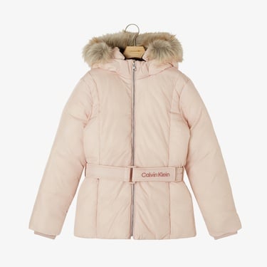  Calvin Klein Jeans Classic Belted Fur Çocuk Pembe Mont