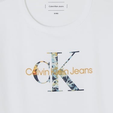  Calvin Klein Jeans Fılled-In Photo Mono Çocuk Beyaz T-Shirt